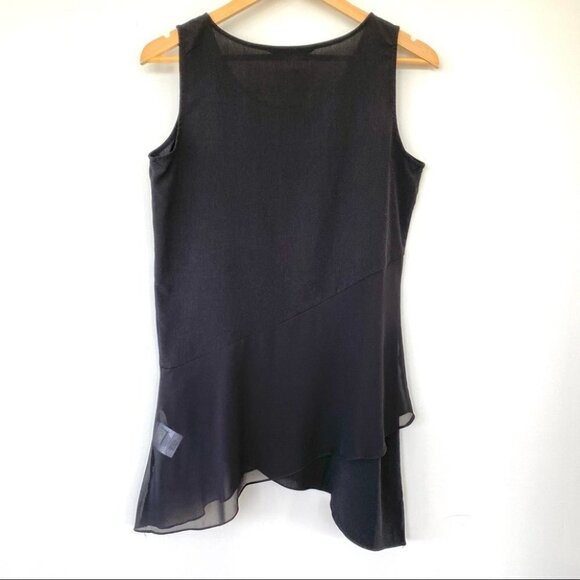Ellen Tracy tank top with crew neckline asymmetrical hemline - Picture 5 of 7